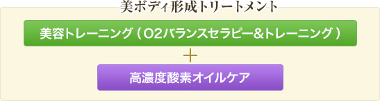 美ボディ形成トリートメント 美容トレーニング　(O2バランスセラピー&トレーニング)+高濃度酸素オイルケア